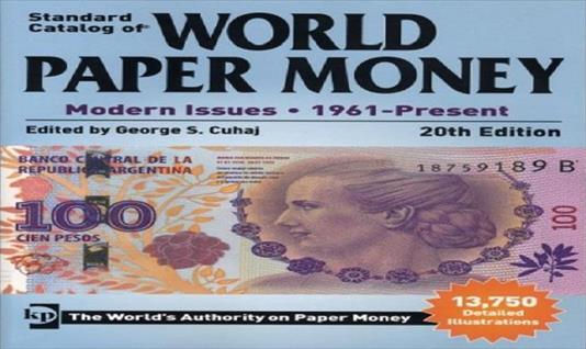 El billete de Evita, en la tapa del libro de los billetes del mundo